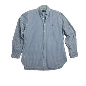 Ralph Lauren Mens 16.5 34/35 Dress Shirt Gray Stripe Classic Fit 100% Cotton L/S